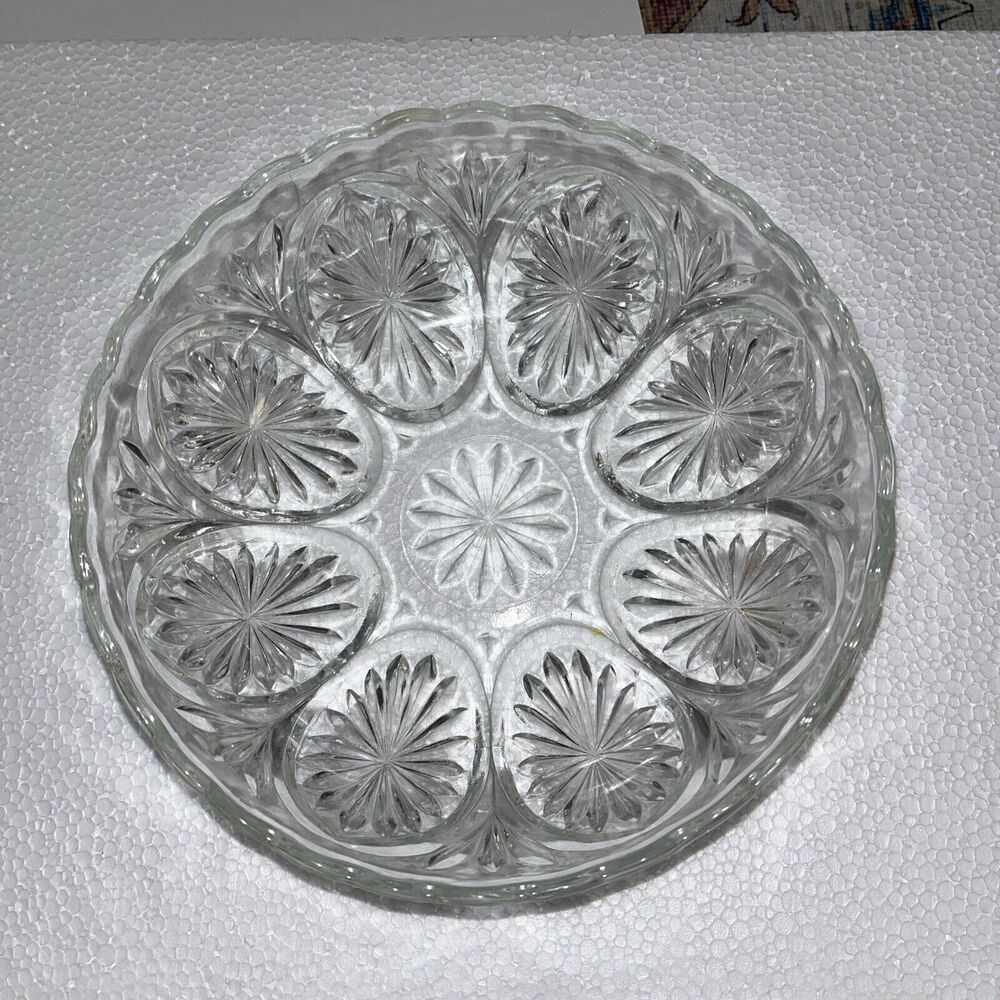 Vintage Stars And Cameo/Medallion Clear Bowl By Anchor Hocking